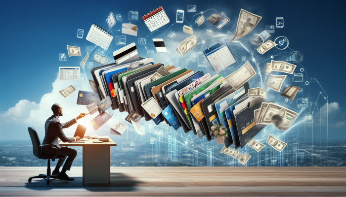 Beginning the Debt Consolidation Process with Bad Credit: A Comprehensive UK Guide | DCL Beginning the Debt Consolidation Process with Bad Credit: Visual representation of a person organizing credit cards and loan documents into a single folder, symbolising the essence of debt consolidation.
