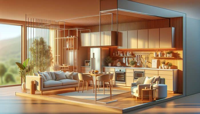 Welcoming vacation rental apartment featuring a kitchen, living area, and furnishings, a budget-friendly alternative to hotels.