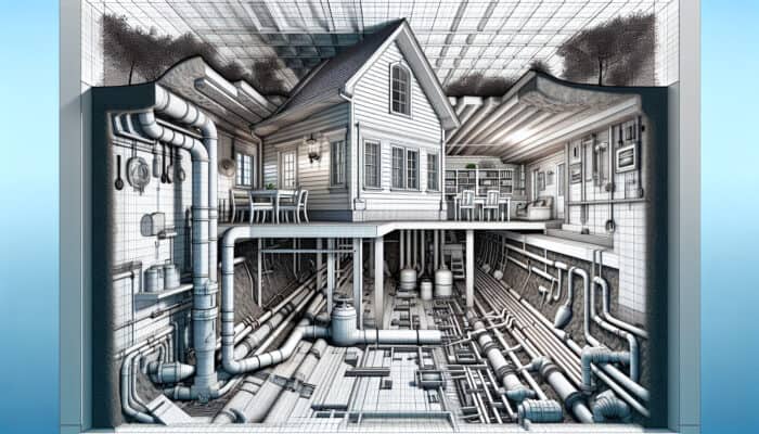 Diagram of crawl space drainage solutions in a Surrey home.