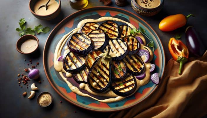 Grilled Eggplant with a Rich Tahini Sauce Delight