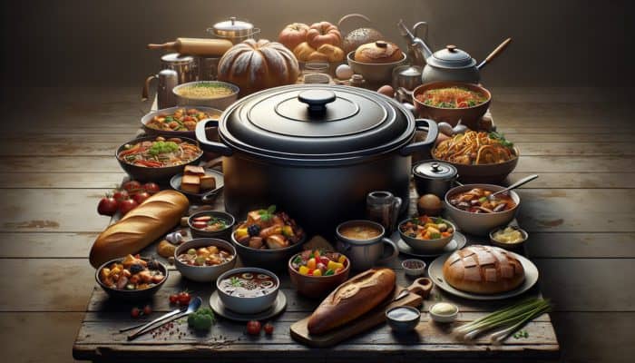 Learn why a Dutch oven is an indispensable kitchen tool, showcasing a variety of dishes such as French stew, Asian stir-fry, artisan bread, and dessert.